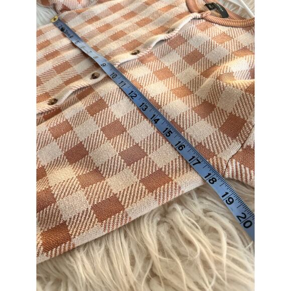 Ann Taylor Women's Dominican Sands Checkered Cardigan Sweater‎ Beige Size Small - Picture 9 of 11